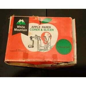 Vintage White Mountain Apple Peeler Parer Corer Slicer With Box & Insert Read